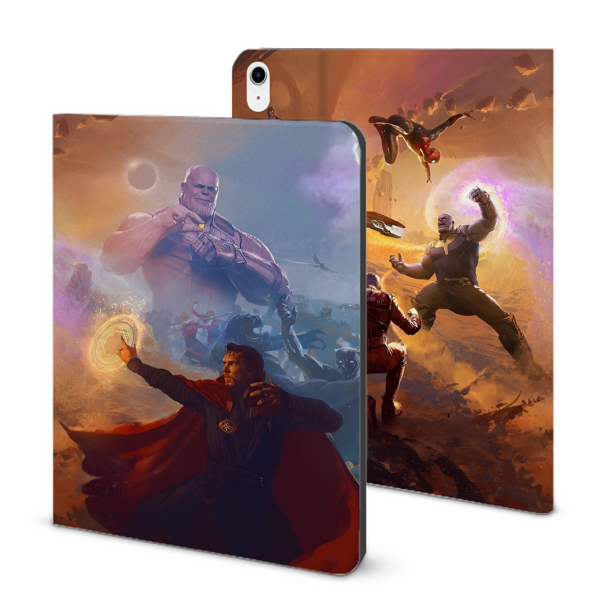 （画像用） アベンジャーズ The Avengers IPad ケース ブック型 PUレザー TPU 耐衝撃 軽量 薄型 ペン収納なし 全面保護 IPad 各モデル対応